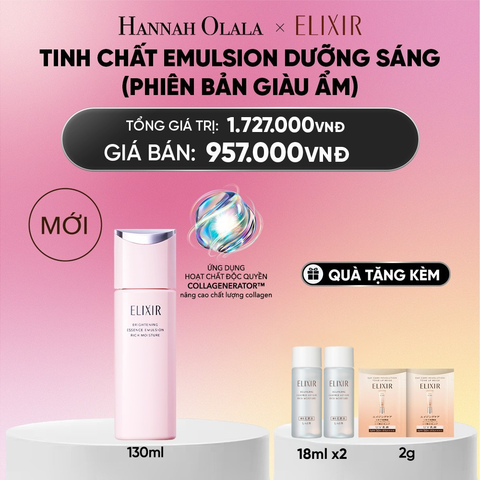  SỮA DƯỠNG NGĂN NGỪA LÃO HÓA DA ELIXIR BRIGHTENING ESSENCE EMULSION RICH MOISTURE CA 130ML - DEAL 34 