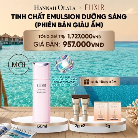  [MỚI] SỮA DƯỠNG NGĂN NGỪA LÃO HÓA DA ELIXIR BRIGHTENING ESSENCE EMULSION RICH MOISTURE ca 130ML - DEAL 34_ D2183 
