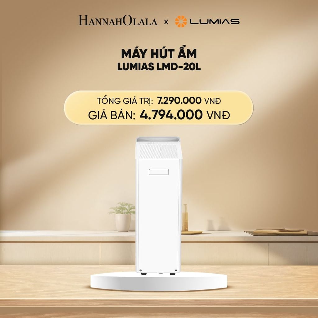  DEAL 35: MÁY HÚT ẨM LUMIAS LMD-20L - 20L/NGÀY, 20–40m² 