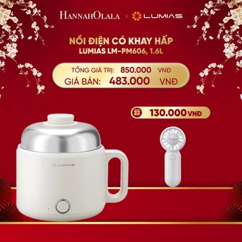  DEAL 35: NỒI ĐIỆN LUMIAS LM-PM606 CÓ KHAY HẤP DUNG TÍCH 1.6L 