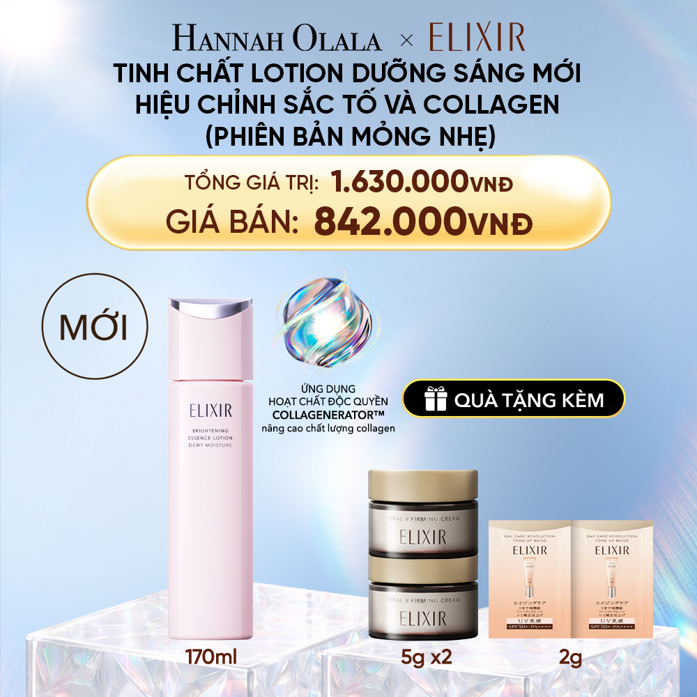  DEAL 36.1: [MỚI] TINH CHẤT LOTION COLLAGENERATOR DƯỠNG SÁNG DA & NGĂN NGỪA LÃO HÓA MỚI ELIXIR BRIGHTENING LOTION DEWY 170ML (PHIÊN BẢN MỎNG NHẸ) 