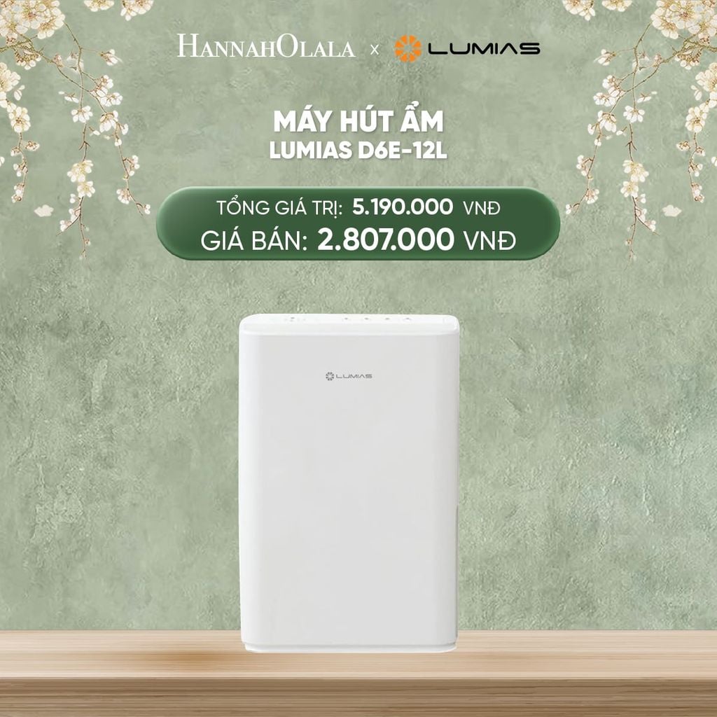  DEAL 36: MÁY HÚT ẨM LUMIAS D6E-12L - 25m² 