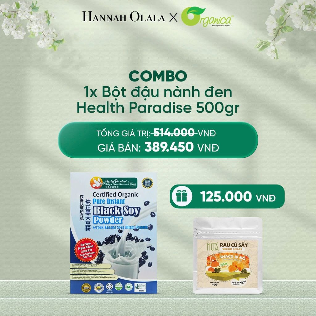  DEAL 36: BỘT ĐẬU NÀNH ĐEN HỮU CƠ HEALTH PARADISE 