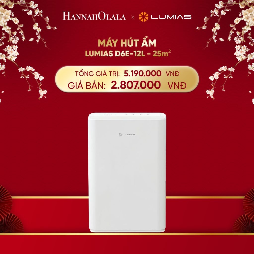 DEAL 37: MÁY HÚT ẨM LUMIAS D6E-12L - 25m² 