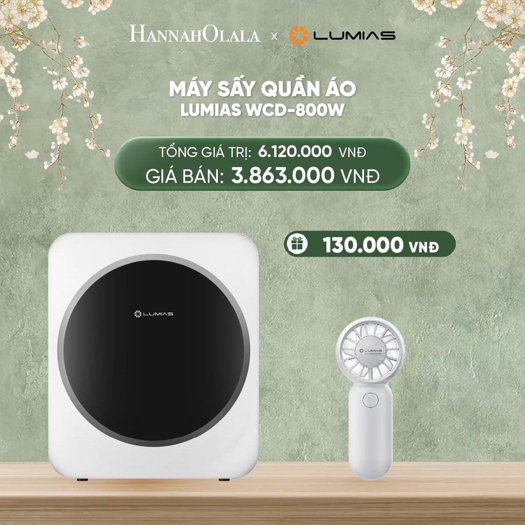  DEAL 37: MÁY SẤY QUẦN ÁO LUMIAS WCD-800W 