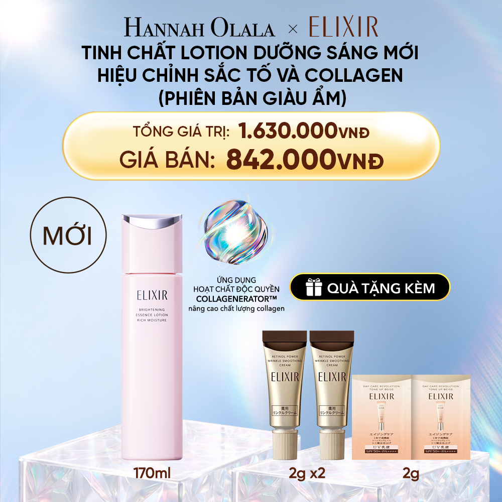  DEAL 37: [MỚI] TINH CHẤT LOTION COLLAGENERATOR DƯỠNG SÁNG DA & NGĂN NGỪA LÃO HÓA MỚI ELIXIR BRIGHTENING LOTION RICH 170ML (PHIÊN BẢN GIÀU ẨM) 