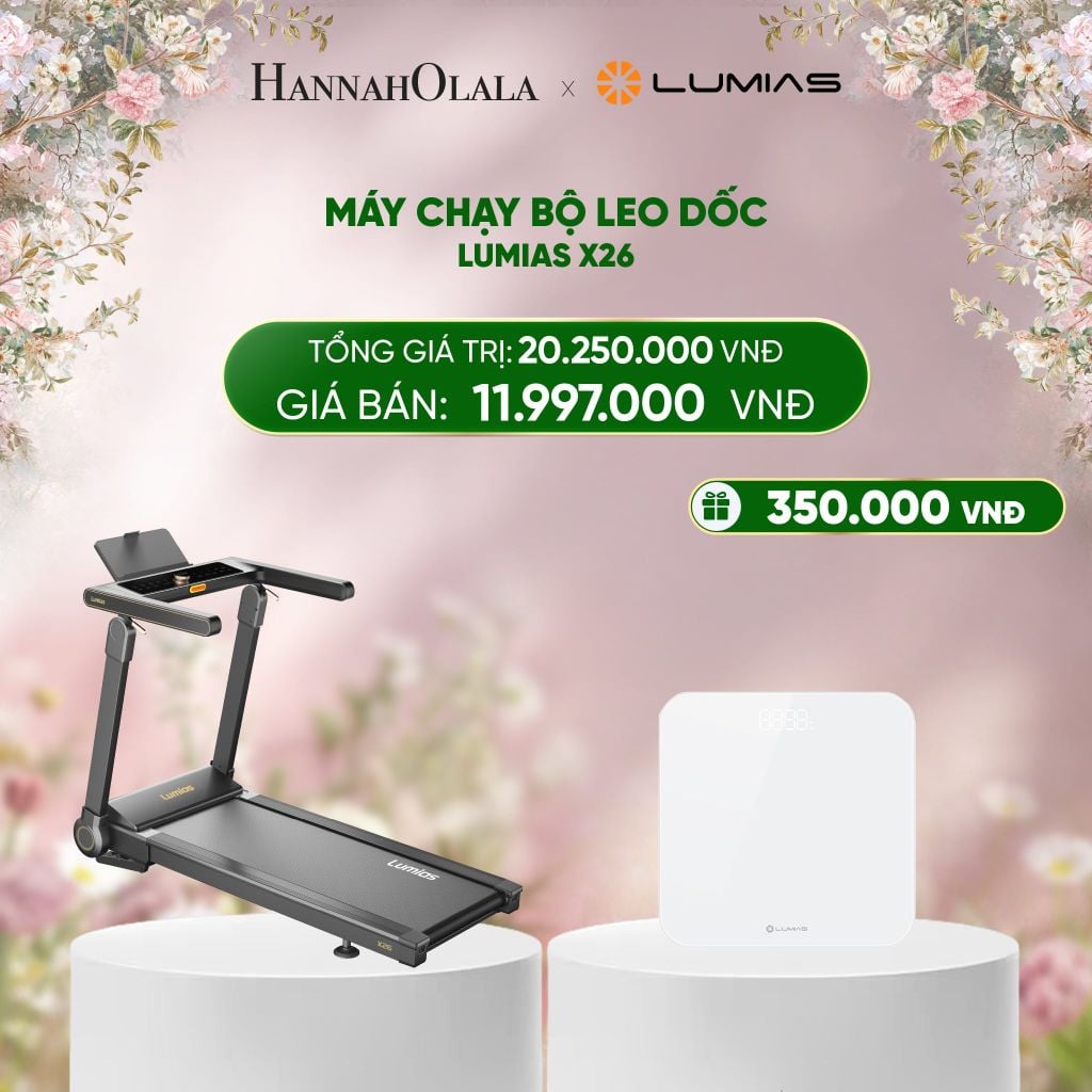  DEAL 39: MÁY CHẠY BỘ LEO DỐC LUMIAS X26, 800W - 1-15KM/H 