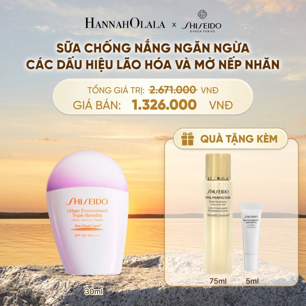  SỮA CHỐNG NẮNG DƯỠNG DA SHISEIDO GSC URBAN ENVIRONMENT TRIPLE BEAUTY SUNCARE EMULSION SPF50+ PA++++ 30ML - DEAL 03 - B512 