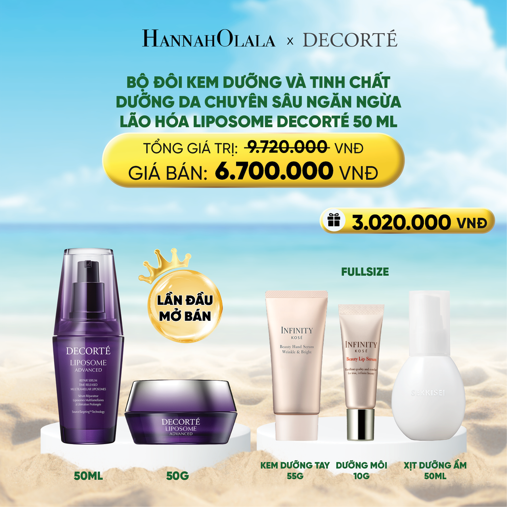  DEAL 3: BỘ ĐÔI KEM DƯỠNG VÀ TINH CHẤT DƯỠNG DA CHUYÊN SÂU NGĂN NGỪA LÃO HÓA LIPOSOME DECORTÉ 50 ML 
