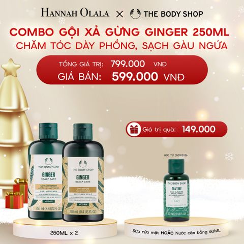  DEAL 3: COMBO CHĂM TÓC DÀY PHỒNG, GIẢM GÃY RỤNG, SẠCH GÀU NGỨA GINGER 250ML - DẦU GỘI & DẦU XẢ 