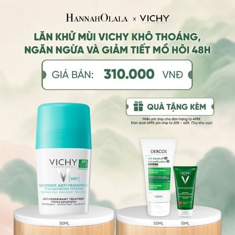  LĂN KHỬ MÙI VICHY KHÔ THOÁNG, NGĂN NGỪA VÀ GIẢM TIẾT MỒ HÔI 48H, KHÔNG GÂY KÍCH ỨNG, SẠM DA 50ML - A1166 