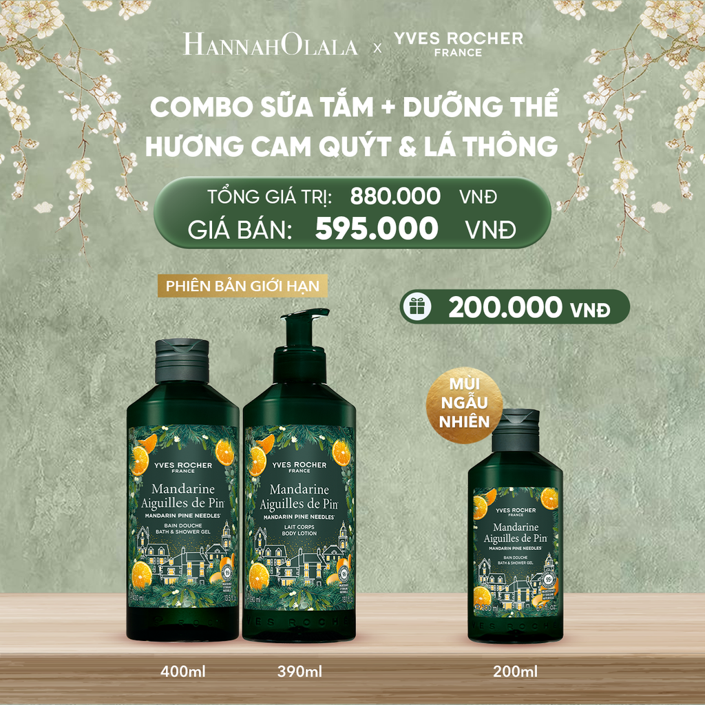  DEAL 3: [PHIÊN BẢN GIỚI HẠN] COMBO SỮA TẮM + DƯỠNG THỂ HƯƠNG CAM QUÝT & LÁ THÔNG TẶNG SỮA TẮM 200ML NGẪU NHIÊN 