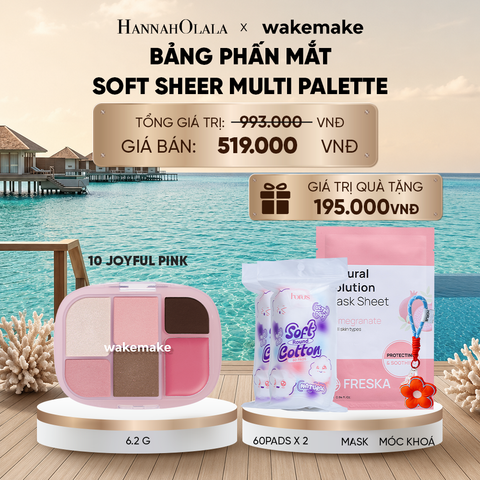  WAKEMAKE BẢNG PHẤN MẮT SOFT SHEER MULTI PALETTE 6.2G_ D1644 