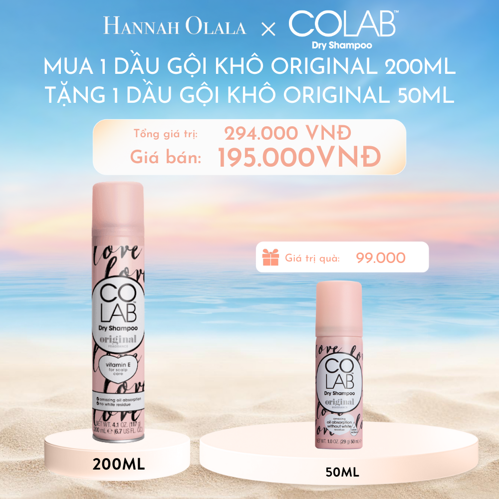  C654_DEAL 1: MUA 1 DẦU GỘI KHÔ COLAB BỔ SUNG VITAMIN E, BẢO VỆ DA ĐẦU [ORIGINAL] 200ML TẶNG 1 DẦU GỘI KHÔ COLAB BỔ SUNG VITAMIN E, BẢO VỆ DA ĐẦU [TRUYỀN THỐNG] 50ML 