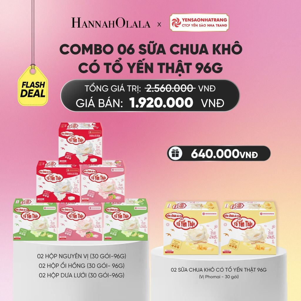  DEAL 5: COMBO 06 SỮA CHUA KHÔ CÓ TỔ YẾN THẬT 96G_A104 