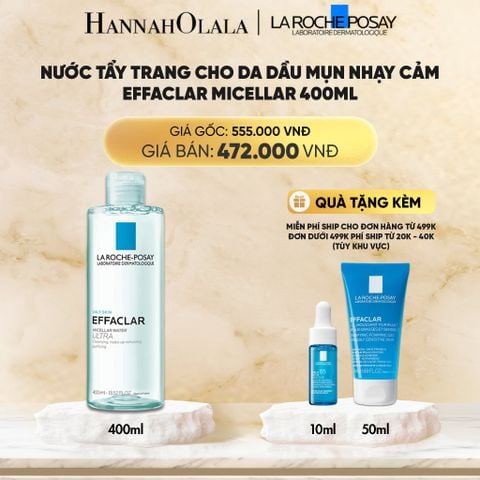  DEAL 3: NƯỚC TẨY TRANG CHO DA DẦU MỤN NHẠY CẢM EFFACLAR MICELLAR 400ML 