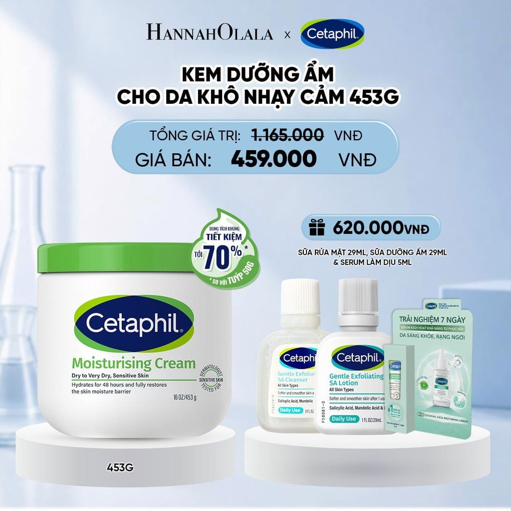  KEM DƯỠNG ẨM CHO DA NHẠY CẢM CETAPHIL MOISTURIZING CREAM 453G - PHIÊN BẢN TIẾT KIỆM ĐẾN 70% DEAL 3: 