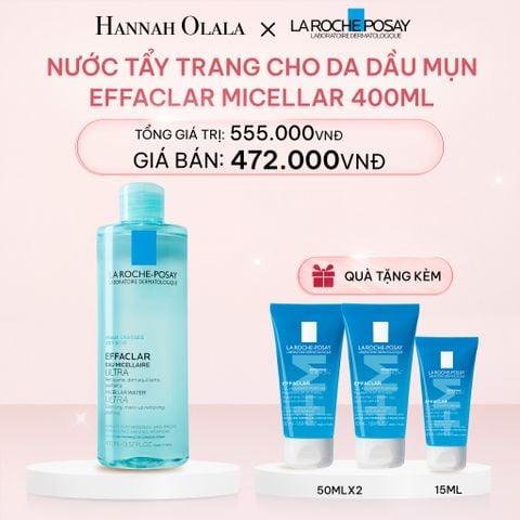  E988_DEAL 3: NƯỚC TẨY TRANG CHO DA DẦU MỤN NHẠY CẢM EFFACLAR MICELLAR 400ML 