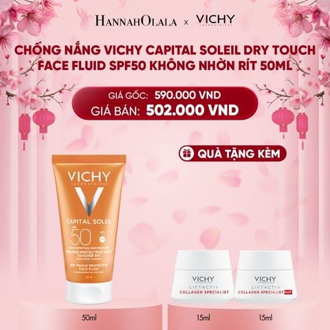  A36_DEAL 3 CHỐNG NẮNG VICHY CAPITAL SOLEIL DRY TOUCH FACE FLUID SPF50 KHÔNG NHỜN RÍT 50ML 