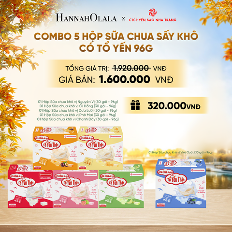  COMBO 05 SỮA CHUA KHÔ CÓ TỔ YẾN THẬT 96G - DEAL 3 - E1785 