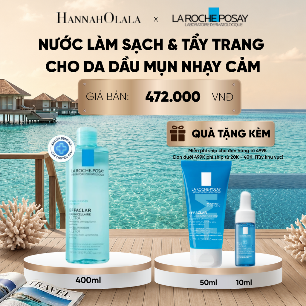  NƯỚC TẨY TRANG CHO DA DẦU MỤN NHẠY CẢM EFFACLAR MICELLAR 400ML DEAL 3:_ D336 