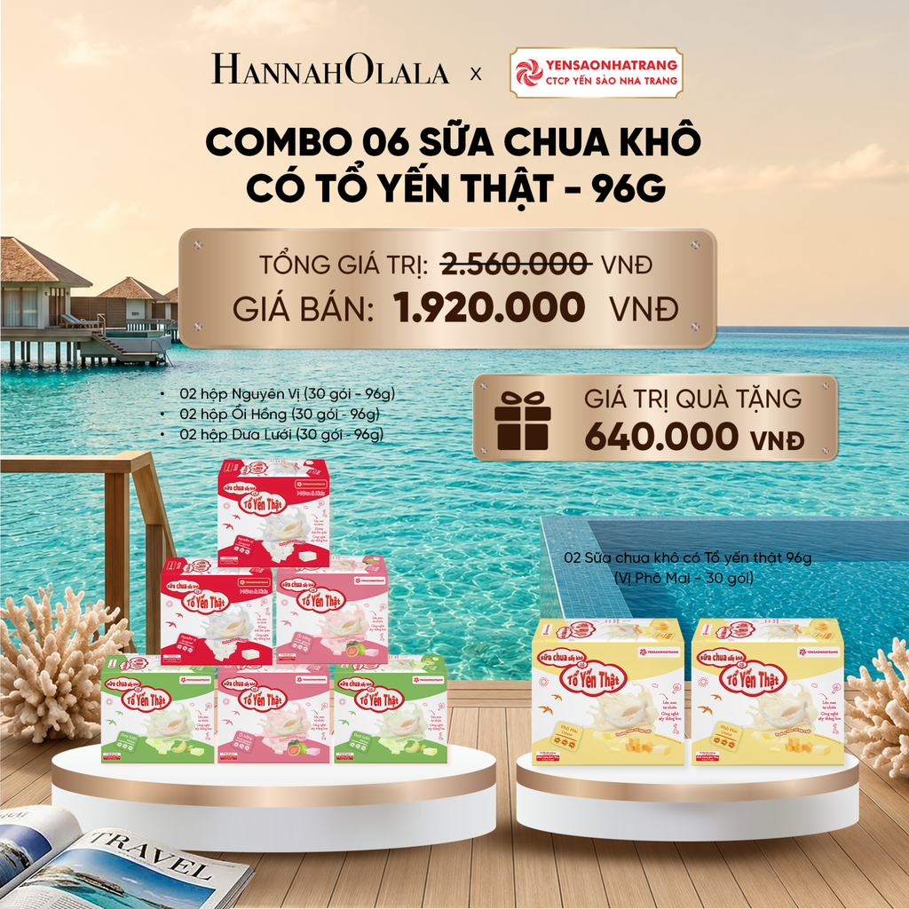  COMBO 06 SỮA CHUA KHÔ CÓ TỔ YẾN THẬT 96G - DEAL 5 