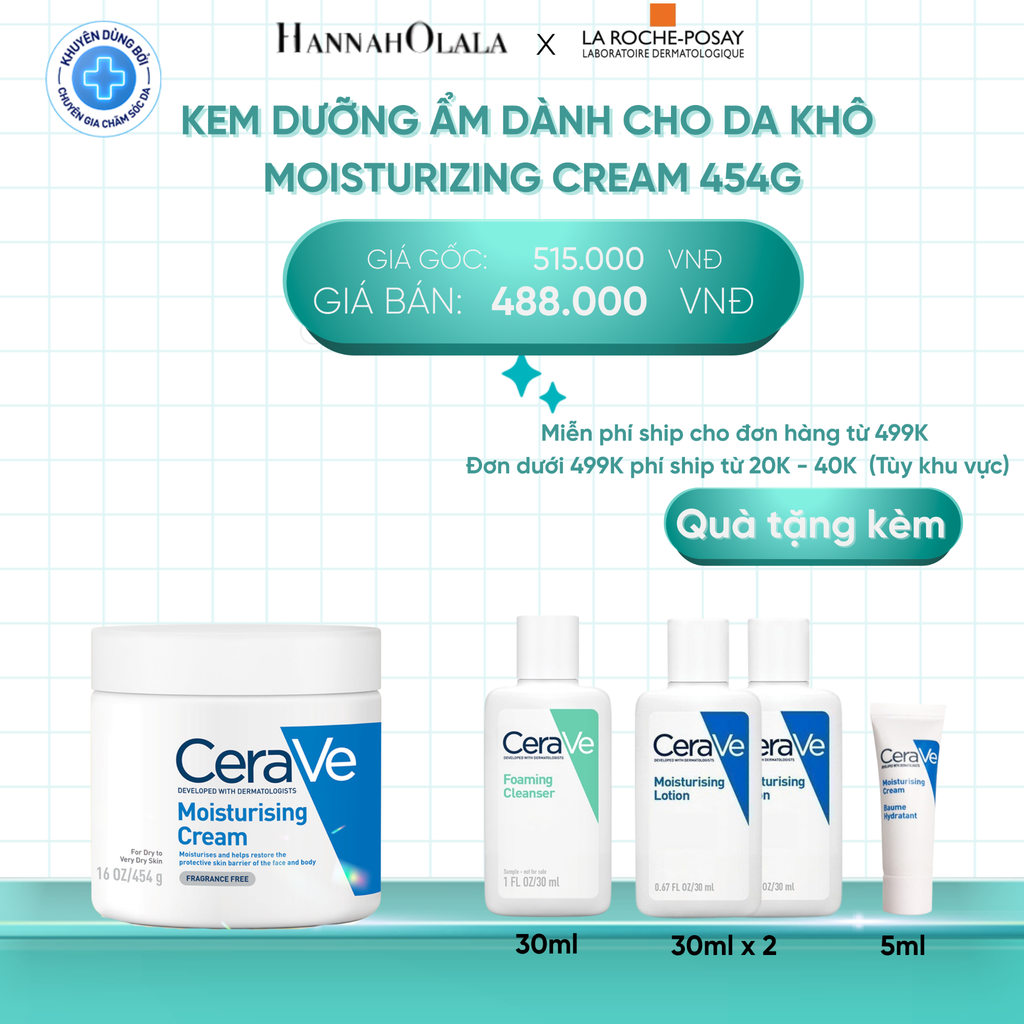  DEAL 3 KEM DƯỠNG ẨM DÀNH CHO DA KHÔ MOISTURIZING CREAM 454G 