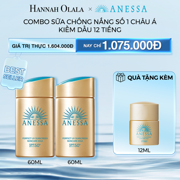  M55_DEAL 2: COMBO SỮA CHỐNG NẮNG DƯỠNG DA KIỀM DẦU BẢO VỆ HOÀN HẢO ANESSA GOLD MILK SPF50+ PA++++ 60MLX2 