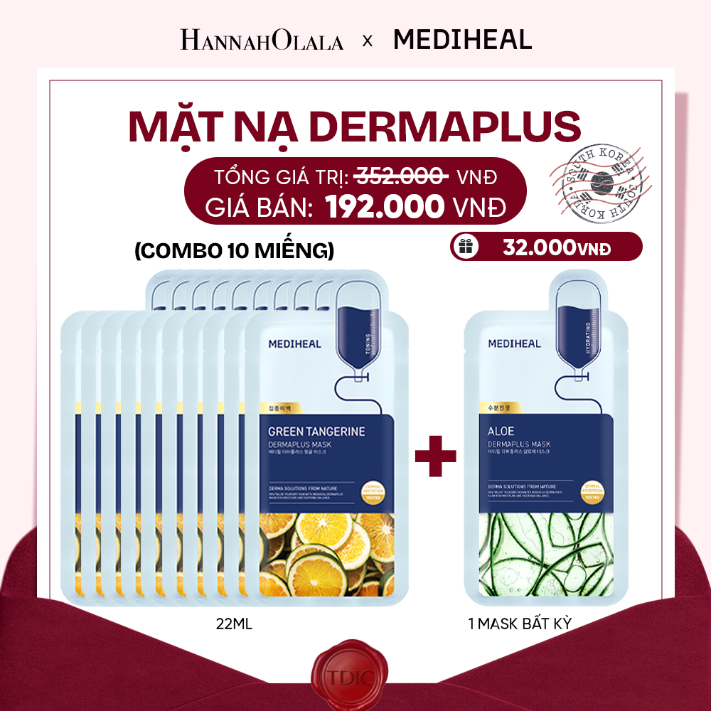  MEDIHEAL MẶT NẠ DERMAPLUS MASK 22ML (COMBO 10 MIẾNG) BẤT KỲ_M106 