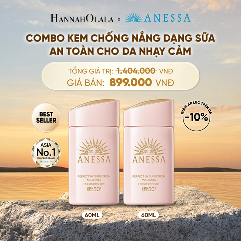  COMBO SỮA CHỐNG NẮNG DƯỠNG DA DỊU NHẸ AN TOÀN CHO DA NHẠY CẢM VÀ TRẺ EM ANESSA MILD MILK SPF50+ PA++++ 60MLX2 - DEAL 3 - B531 