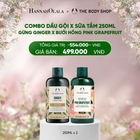  DEAL 3: COMBO CHĂM TÓC KHOẺ DƯỠNG DA MỊN 250ML - DẦU GỘI GINGER & SỮA TẮM PINK GRAPEFRUIT 