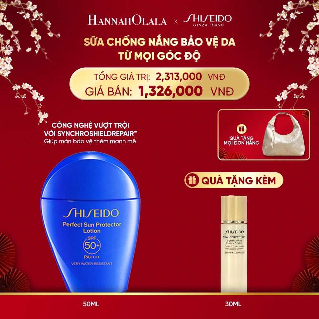  DEAL 3: SỮA CHỐNG NẮNG DƯỠNG DA SHISEIDO GSC PERFECT SUN PROTECTOR LOTION SPF50+ 50ML 