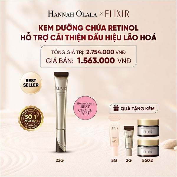  KEM DƯỠNG DA CẢI THIỆN 11 LOẠI NẾP NHĂN SÂU ELIXIR RETINOL POWER WRINKLE SMOOTHING CREAM 22G ( PHIÊN BẢN CẢI TIẾN MỚI) - DEAL 3 