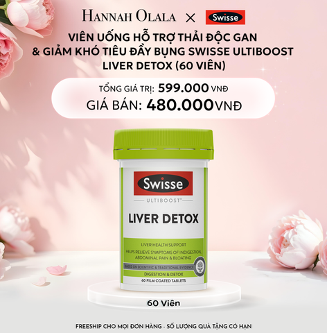  E825: DEAL 3: VIÊN UỐNG HỖ TRỢ THẢI ĐỘC GAN & GIẢM KHÓ TIÊU ĐẦY BỤNG SWISSE ULTIBOOST LIVER DETOX (60 VIÊN) 