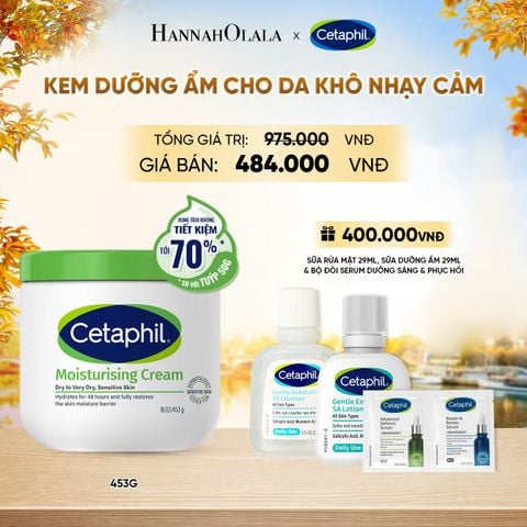  KEM DƯỠNG ẨM CHO DA NHẠY CẢM CETAPHIL MOISTURIZING CREAM 453G - PHIÊN BẢN TIẾT KIỆM ĐẾN 70% DEAL 3: - E1750 