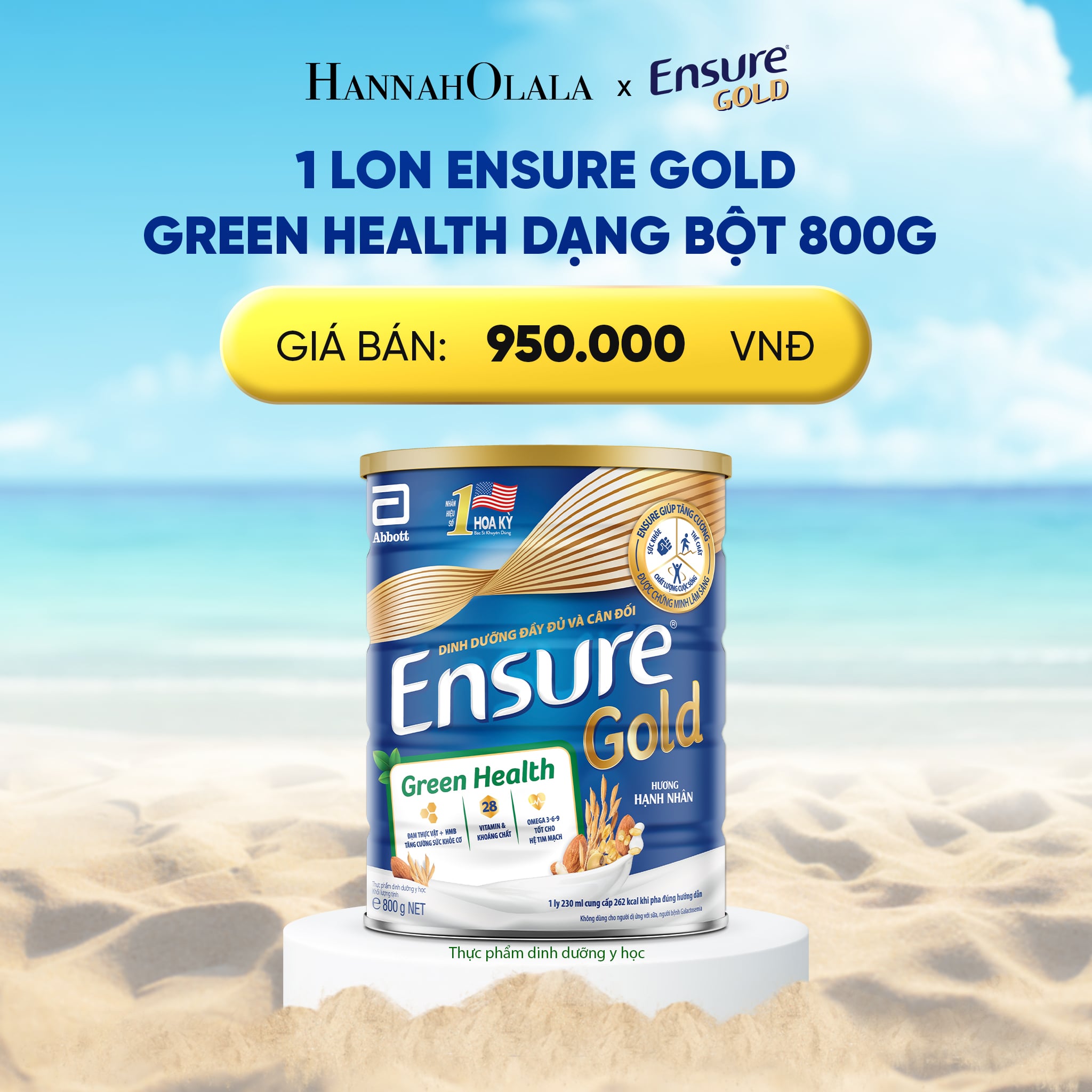 Sữa Bột Ensure Gold Green Health 800g