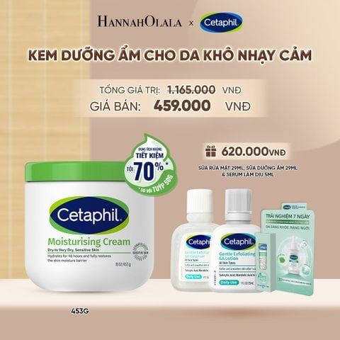  KEM DƯỠNG ẨM CHO DA NHẠY CẢM CETAPHIL MOISTURIZING CREAM 453G - PHIÊN BẢN TIẾT KIỆM ĐẾN 70% DEAL 3: - A1202 