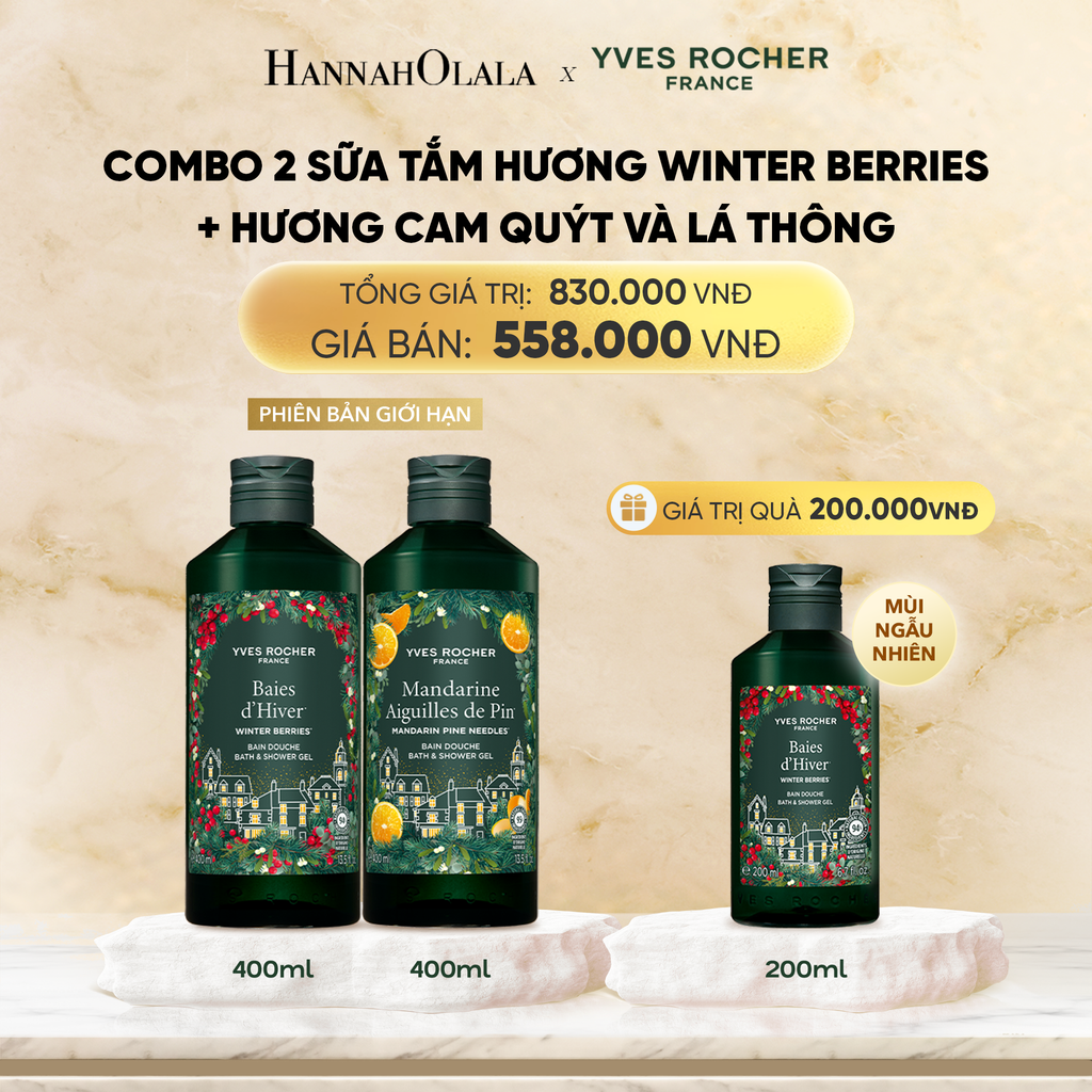 DEAL 3: COMBO 2 SỮA TẮM HƯƠNG WINTER BERRIES + HƯƠNG CAM QUÝT VÀ LÁ THÔNG TẶNG SỮA TẮM PHIÊN BẢN LỄ HỘI HƯƠNG NGẪU NHIÊN 200ML 