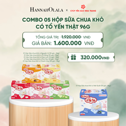  COMBO 05 SỮA CHUA KHÔ CÓ TỔ YẾN THẬT 96G - DEAL 3 - A2018 