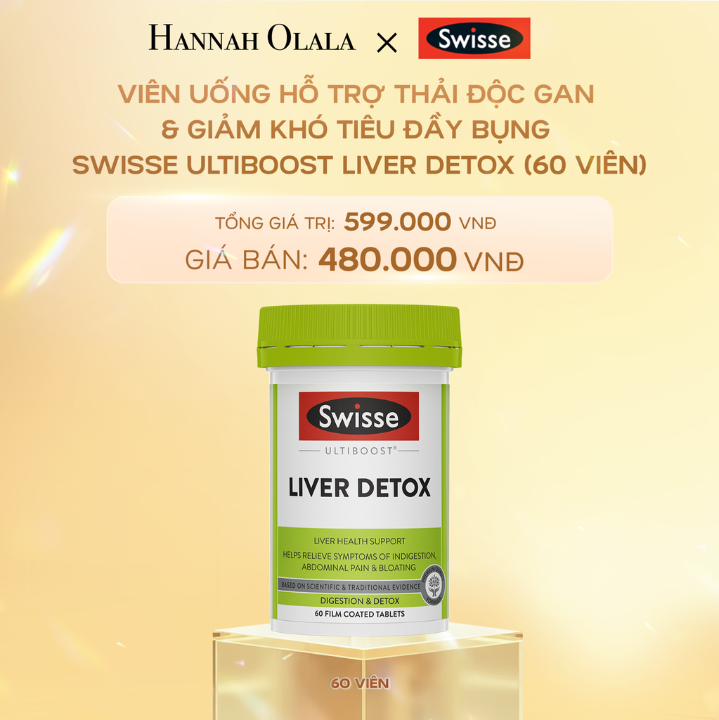  DEAL 3: VIÊN UỐNG HỖ TRỢ THẢI ĐỘC GAN & GIẢM KHÓ TIÊU ĐẦY BỤNG SWISSE ULTIBOOST LIVER DETOX (60 VIÊN) 