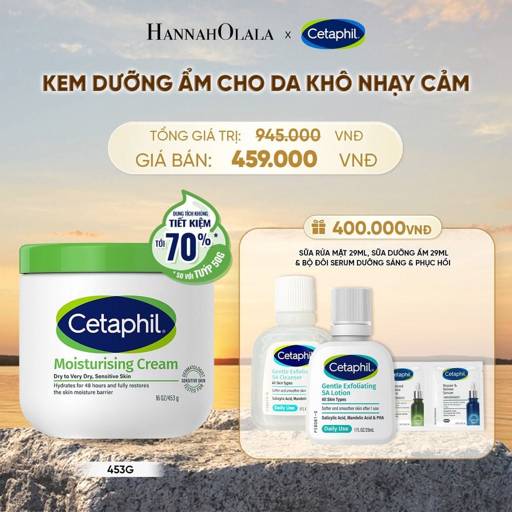  KEM DƯỠNG ẨM CHO DA NHẠY CẢM CETAPHIL MOISTURIZING CREAM 453G - PHIÊN BẢN TIẾT KIỆM ĐẾN 70% DEAL 3: - B581 