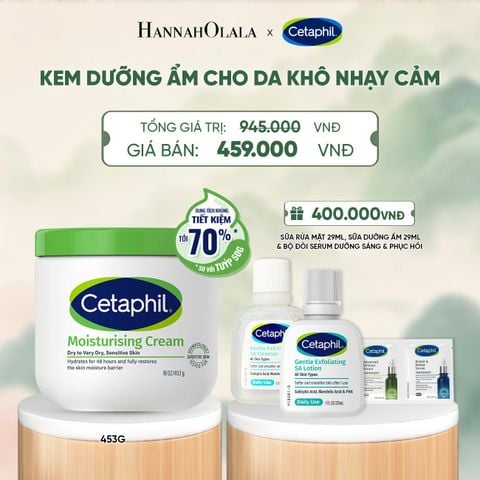 KEM DƯỠNG ẨM CHO DA NHẠY CẢM CETAPHIL MOISTURIZING CREAM 453G - PHIÊN BẢN TIẾT KIỆM ĐẾN 70% DEAL 3: - A1284 