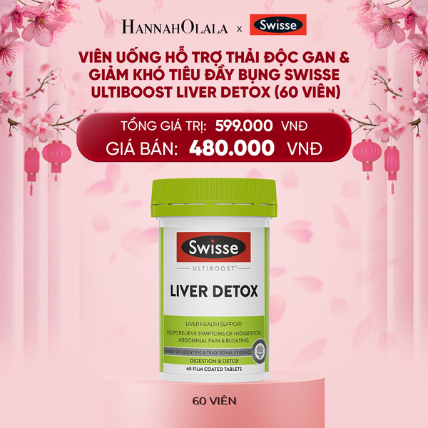  A1499_DEAL 3: VIÊN UỐNG HỖ TRỢ THẢI ĐỘC GAN & GIẢM KHÓ TIÊU ĐẦY BỤNG SWISSE ULTIBOOST LIVER DETOX (60 VIÊN) 