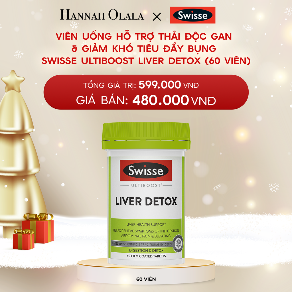  DEAL 3: VIÊN UỐNG HỖ TRỢ THẢI ĐỘC GAN & GIẢM KHÓ TIÊU ĐẦY BỤNG SWISSE ULTIBOOST LIVER DETOX (60 VIÊN) 