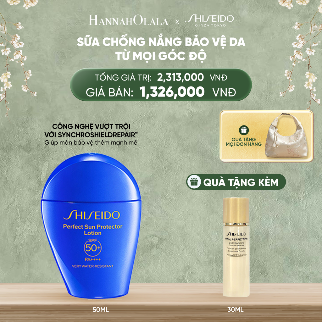  DEAL 3: SỮA CHỐNG NẮNG DƯỠNG DA SHISEIDO GSC PERFECT SUN PROTECTOR LOTION SPF50+ 50ML 