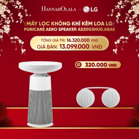  DEAL 2: MÁY LỌC KHÔNG KHÍ KÈM LOA LG PURICARE AERO SPEAKER MÀU TRẮNG AS20GSHU0.ABAE 
