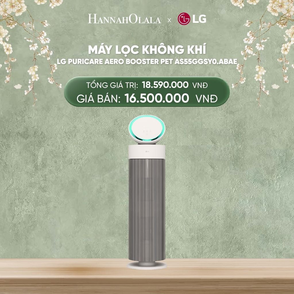  DEAL 3: MÁY LỌC KHÔNG KHÍ LG PURICARE AERO BOOSTER PET AS55GGSY0.ABAE 