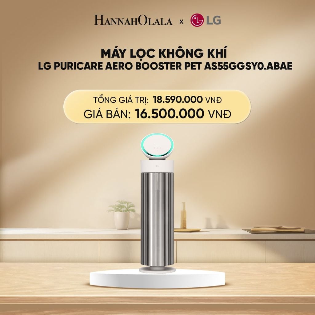  DEAL 3: MÁY LỌC KHÔNG KHÍ LG PURICARE AERO BOOSTER PET AS55GGSY0.ABAE 