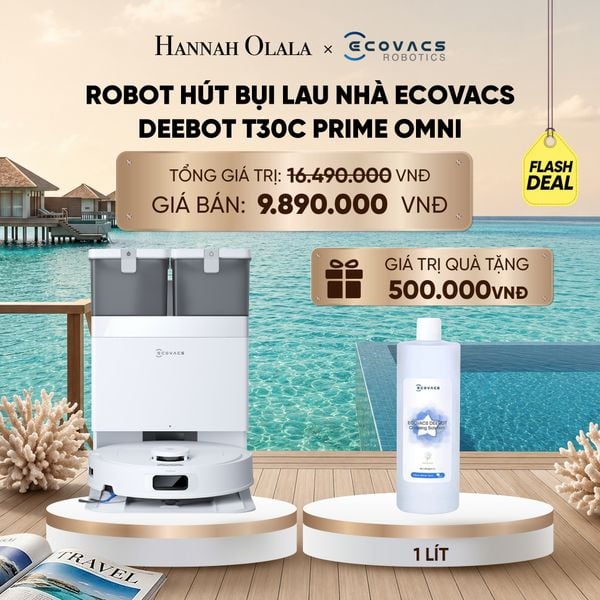  ROBOT HÚT BỤI LAU NHÀ ECOVACS DEEBOT T30C PRIME OMNI - DEAL 3_ D1219 