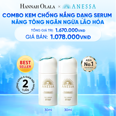  COMBO KEM CHỐNG NẮNG DẠNG SERUM DƯỠNG DA NÂNG TÔNG NGĂN NGỪA LÃO HÓA ANESSA DAY SERUM SPF50+ PA++++ 30MLX2 